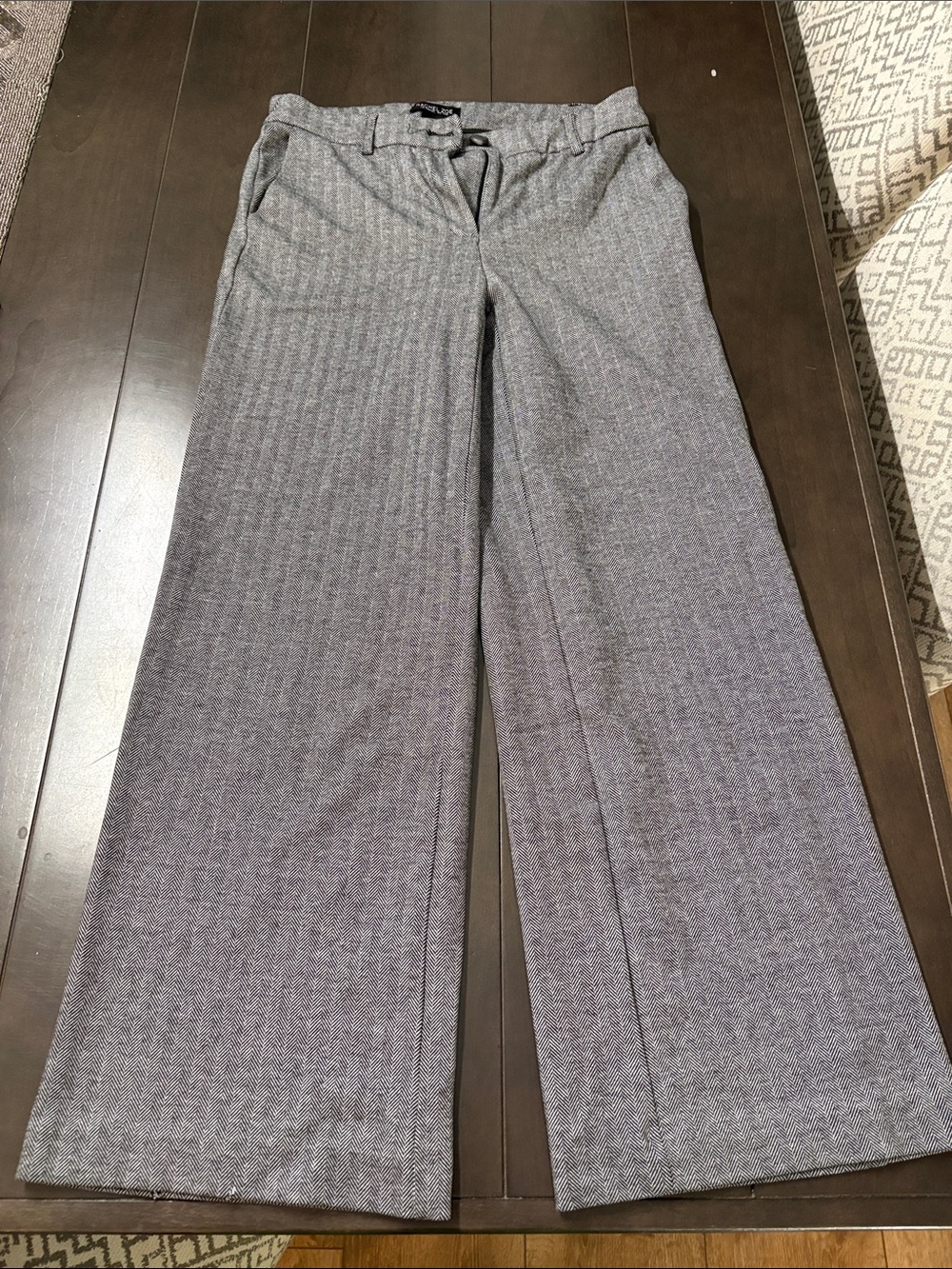 Rachel Zoe Wide-Leg Pinstripe Trousers in Gray